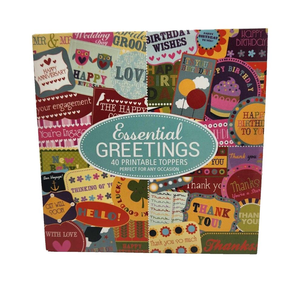 Quick Cards Essential Greetings 40 Printable Toppers CD-Rom Cardmaking UK
